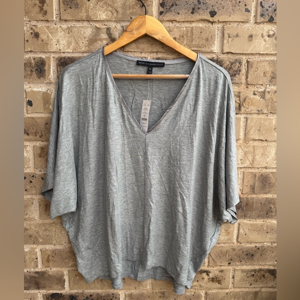 NWT White House Black Market Everyday Dolman Tee gray size XL
